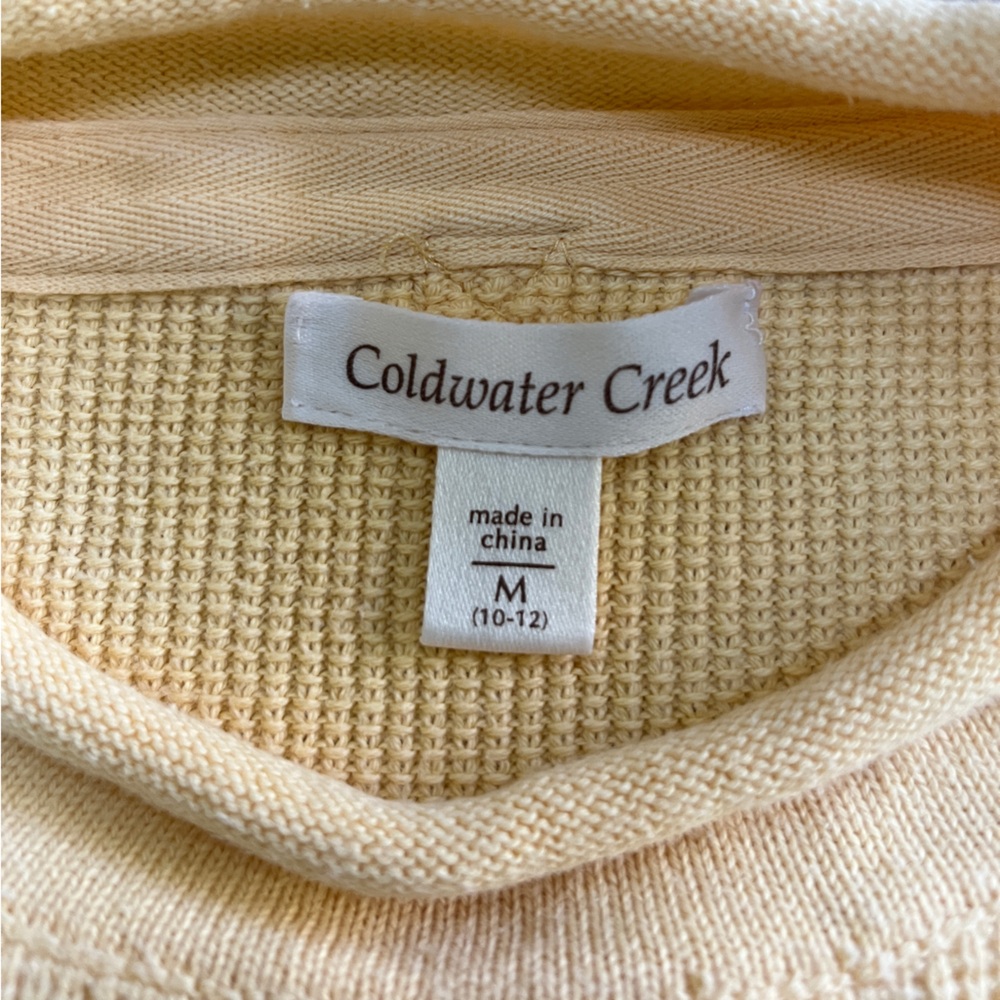 Coldwater creek Yellow cotton Knit Sweater size medium - Picture 6 of 7